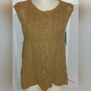 Women's Mossimo Supply Co Gold Sweatercoat Vest Sz S NWT